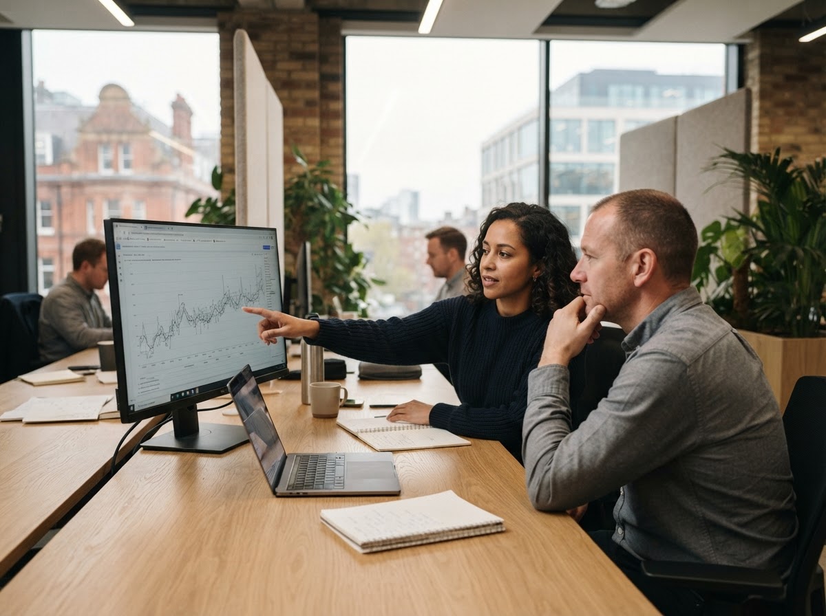 tradediamox200 team reviewing real-time analytical models